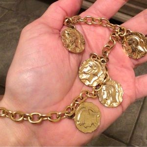 Mid length necklace Coin Pendant